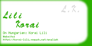 lili korai business card